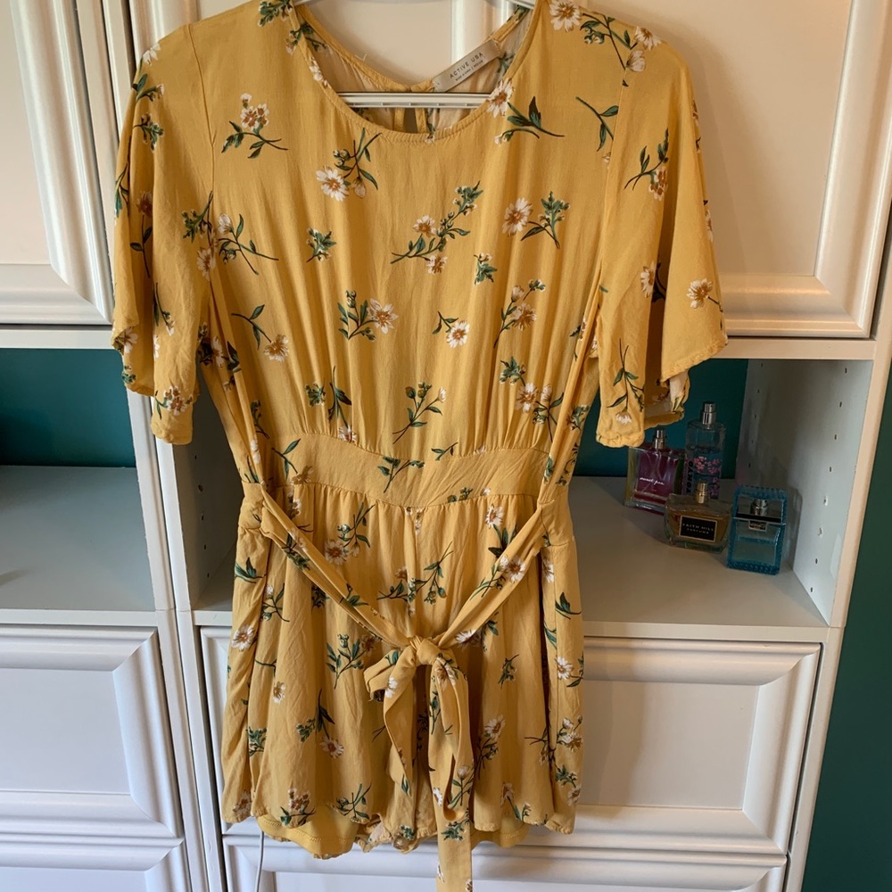 floral open back romper